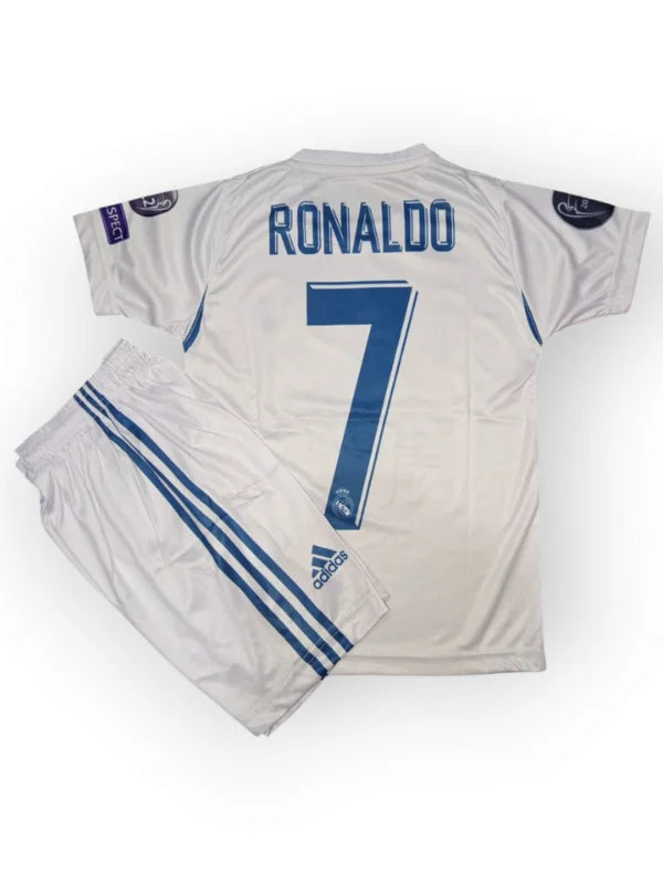 Ronaldo Al Nassr White Kids Kit - CR7 Saudi Arabia Youth Football Jersey Set