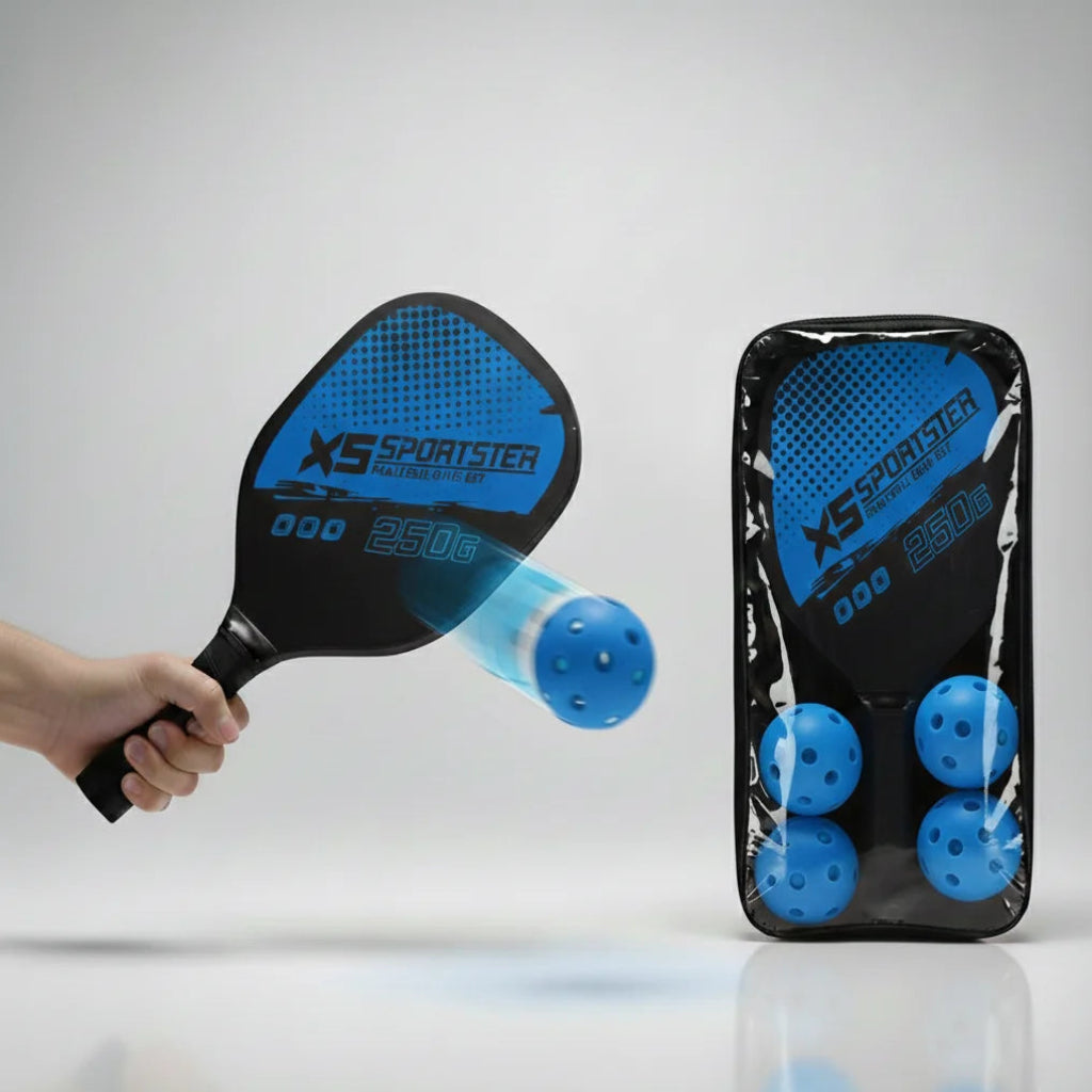 XS Sportster Pickleball Racket Set - 2 Padels & 4 Balls Complete Kit