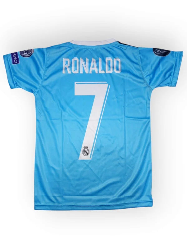 Ronaldo Real Madrid Blue Kit - CR7 Football Jersey & Shorts Set
